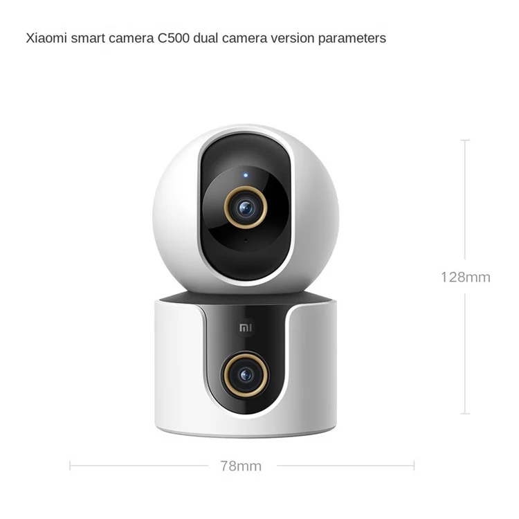 XIAOMI C500 Cámara inteligente de doble objetivo Resolución 2K Detección de IA Audio bidireccional Cámara WiFi, Enchufe CN