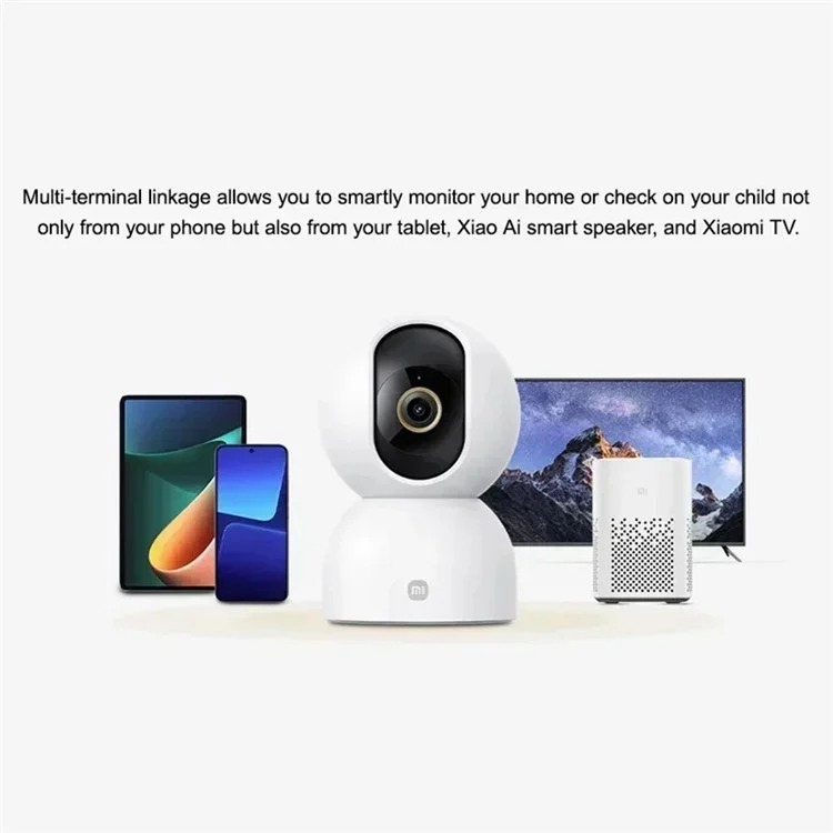 Câmera Inteligente XIAOMI 3 PTZ Versão Visão Noturna Áudio Bidirecional Câmera Wi-Fi para Segurança Residencial, Plug CN