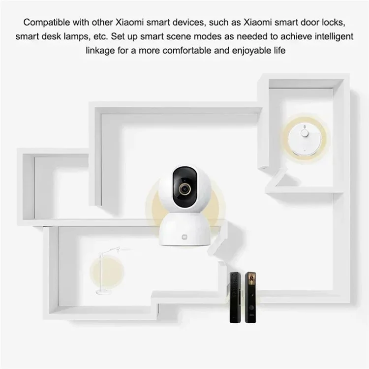 Câmera Inteligente XIAOMI 3 PTZ Versão Visão Noturna Áudio Bidirecional Câmera Wi-Fi para Segurança Residencial, Plug CN