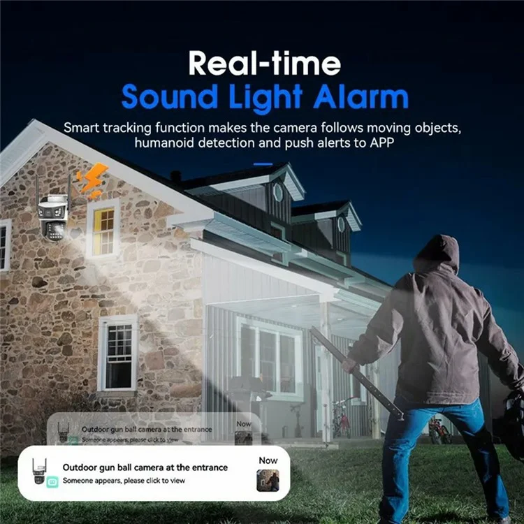 V421A WiFi Outdoor Security Camera Full Color Night Vision 360 Degree Panoramic Monitor Cam