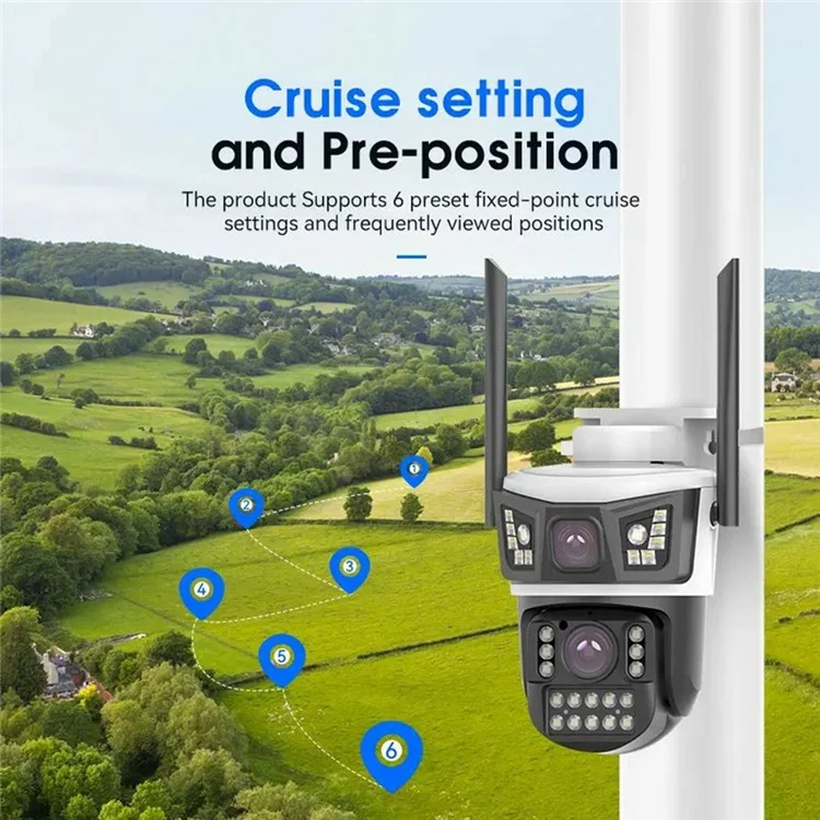 V421A WiFi Outdoor Security Camera Full Color Night Vision 360 Degree Panoramic Monitor Cam