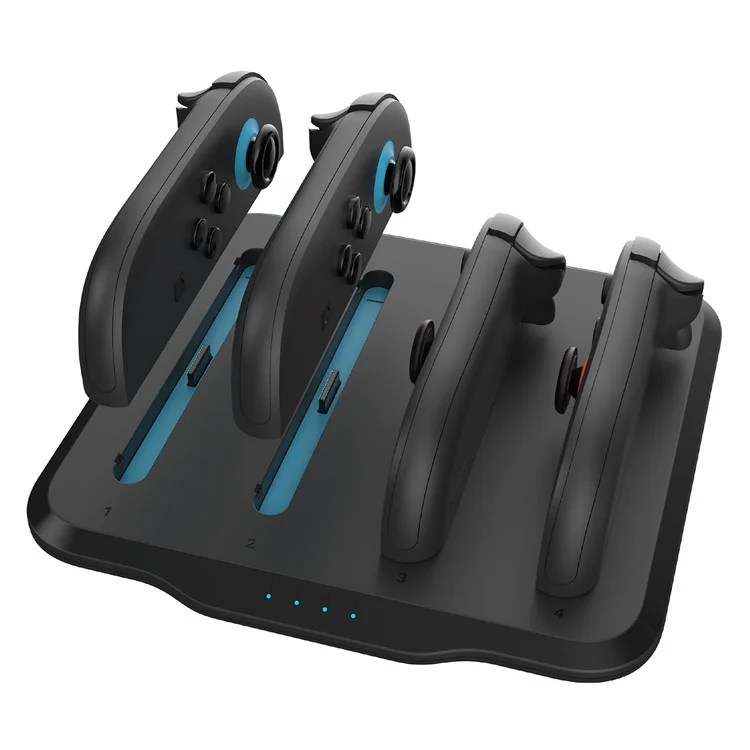 For Nintendo Switch 2 Controller 4-Slot Charging Dock Left Right Gamepad Charger with LED Indicators