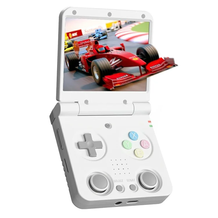 AMPOWN Miyoo Flipv2 Console de Jogos Portátil com Tela IPS de 3,5 Polegadas, Sistema Operacional Linux (Sem Cartão) - Branco