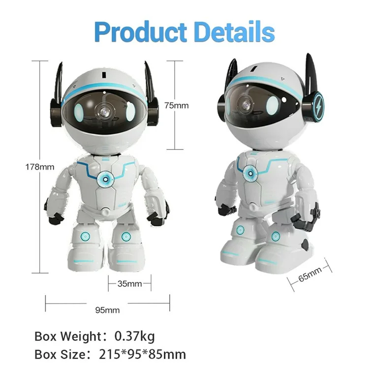 ESCAM PT205 Caméra de Sécurité Domestique Design Robot 1080P avec Suivi Automatique et Audio Bidirectionnel WiFi - Prise Européenne
