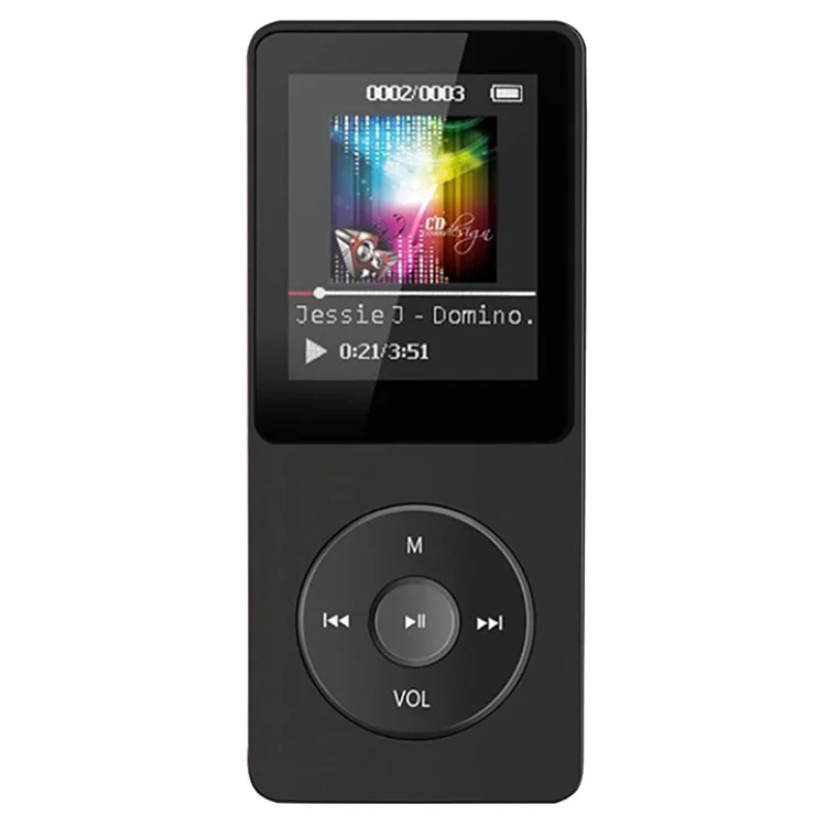 T1 Lettore MP4 portatile da 1,8 pollici Compatibile con Bluetooth E-Book Radio FM (senza scheda TF) - Nero