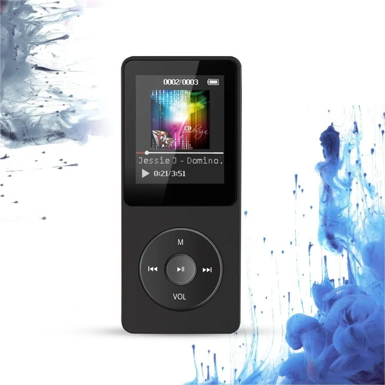 T1 Lettore MP4 portatile da 1,8 pollici Compatibile con Bluetooth E-Book Radio FM (senza scheda TF) - Nero