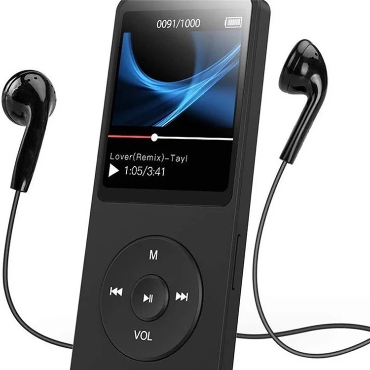 T1 Lettore MP4 portatile da 1,8 pollici Compatibile con Bluetooth E-Book Radio FM (senza scheda TF) - Nero