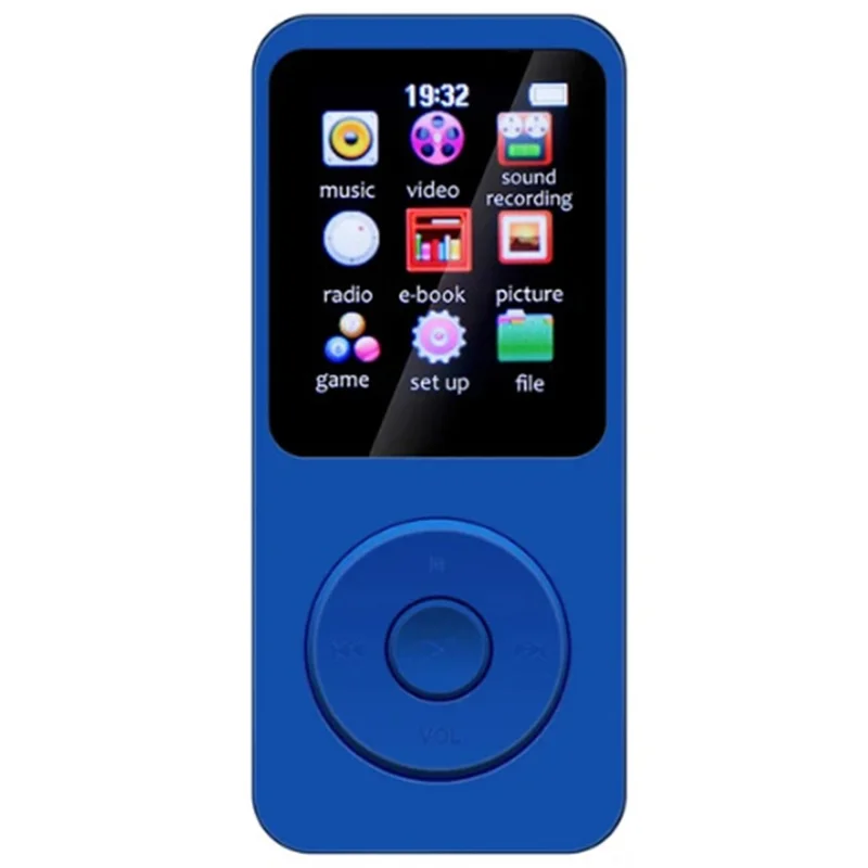T1 1.8 Inch Screen Portable MP4 Music Player Bluetooth-Compatible E-Book FM Radio (Without TF Card) - Dark Blue