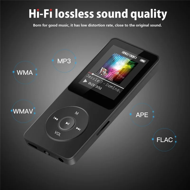 T1 1.8 Inch Screen Portable MP4 Music Player Bluetooth-Compatible E-Book FM Radio (Without TF Card) - Dark Blue
