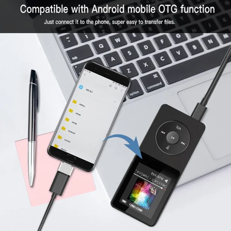 T1 1.8 Inch Screen Portable MP4 Music Player Bluetooth-Compatible E-Book FM Radio (Without TF Card) - Dark Blue