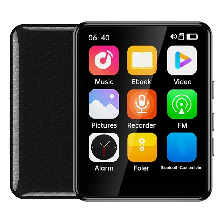 MP3-05B Lettore MP4 Touch Screen da 2,4 Pollici con Bluetooth, Radio FM e Riproduzione Video, Versione in Metallo (Senza Scheda TF)