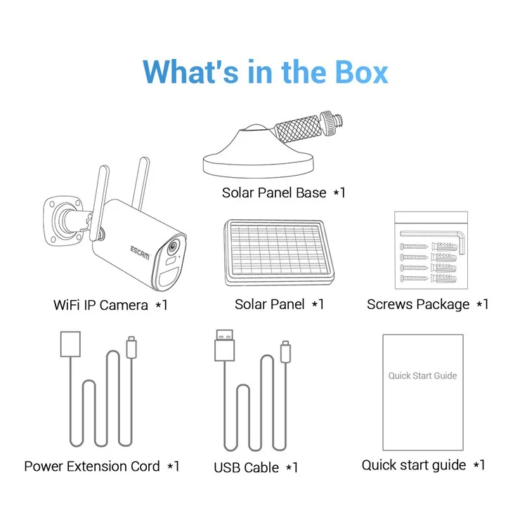 ESCAM QF290 Solar WiFi Camera 1080p Batteria Per Pannello Solare Della Telecamera di Sicurezza Impermeabile Alimentato Con la Visione Notturna IR