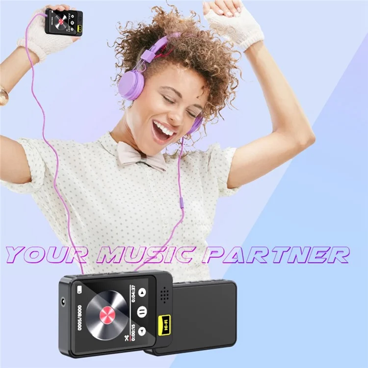 T5 1.77 Inch Touch Screen MP4 Player Bluetooth-Compatible Radio E-Book Reader Voice Recorder (Without TF Card)