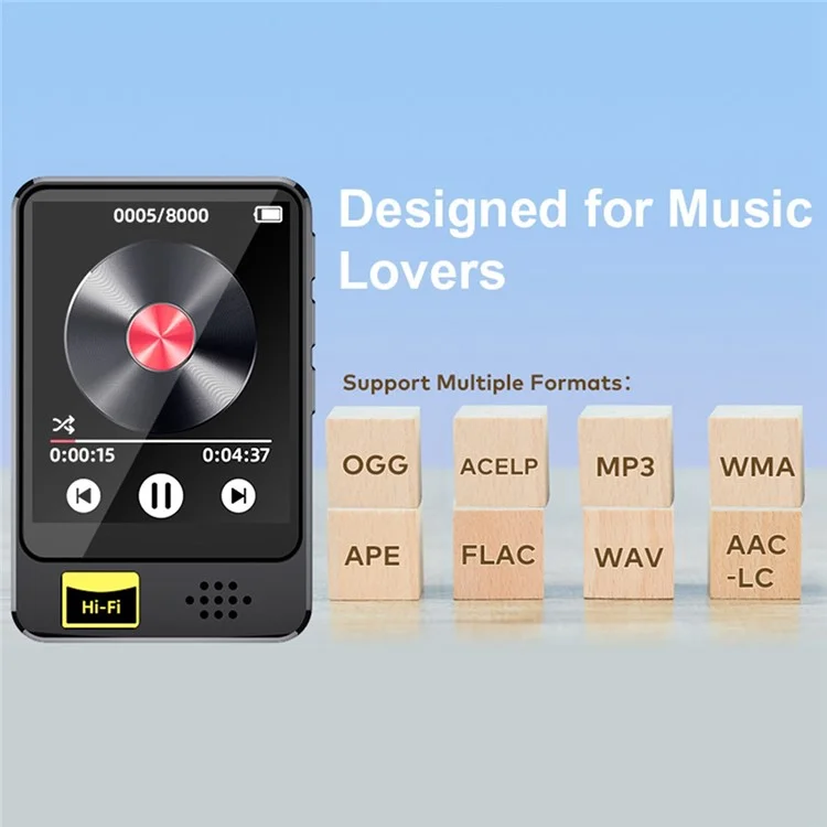 T5 1.77 Inch Touch Screen MP4 Player Bluetooth-Compatible Radio E-Book Reader Voice Recorder (With 64G TF Card)