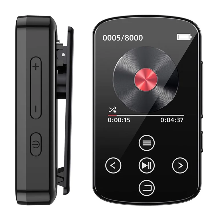 T8 1.54 Inch Touch Screen MP4 Player Bluetooth-Compatible FM Radio E-Book Reader with Back Clip (Without TF Card)