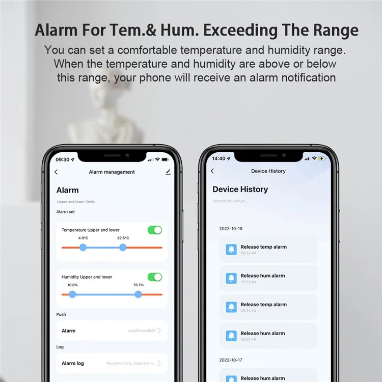 Tuya WiFi  /  Zigbee Smart Temperature Humidity Sensor Real Time Monitoring High Precision Digital Detector - WiFi Version