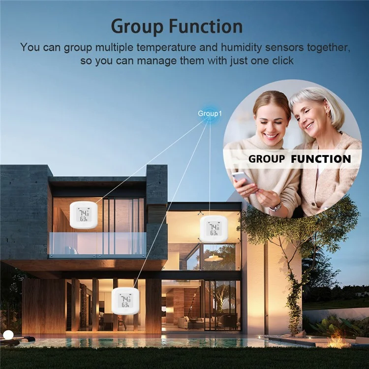 Tuya WiFi  /  Zigbee Smart Temperature Humidity Sensor Real Time Monitoring High Precision Digital Detector - WiFi Version