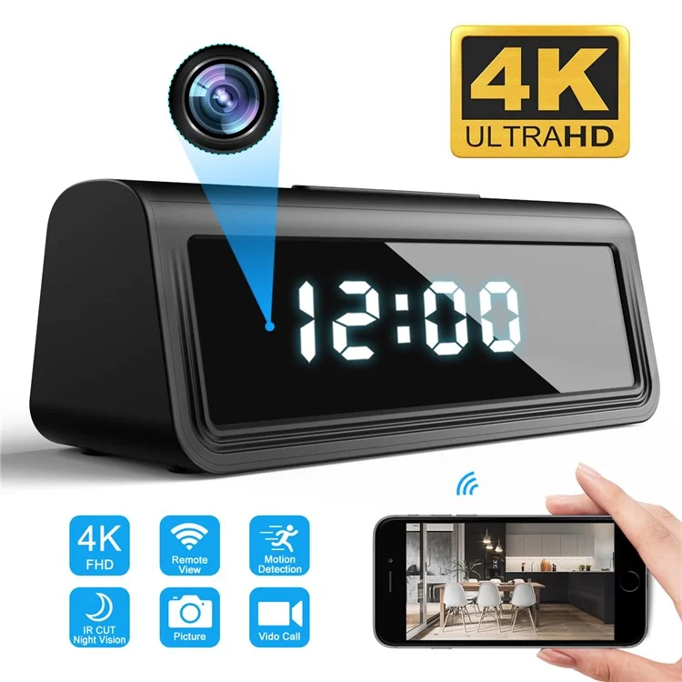 A21 WiFi Clock Camera Home Security Hidden Spy Mini Camera Motion Detection Night Vision for Indoor Surveillance