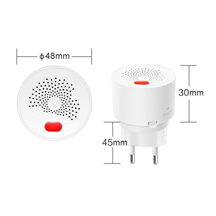 DY-RQ500A Tuya Smart Zigbee Gas Detector Alarm IEEE802.15.4 Combustible Gas Sensor - EU Plug