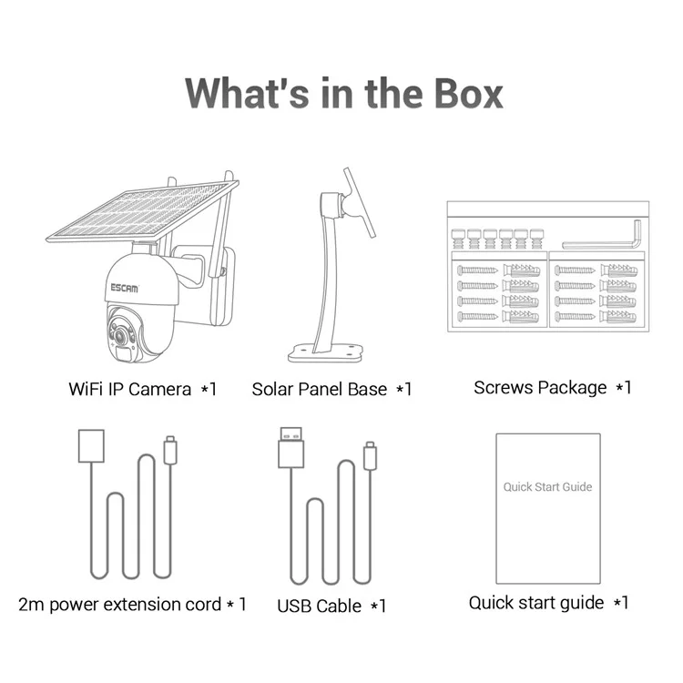 ESCAM QF250 1080P Came Solar IP Solar IP Wifi Wiless 6W Panneau Solaire Panneau de Sécurité à Domicile Alimentée