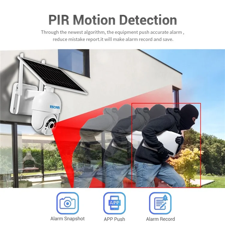 Escam QF250 1080p WiFi Solar IP Câmera wi -fi Sem Fio 6W Painel Solar Bateria de Segurança Câmera de Segurança Doméstica Alimentada