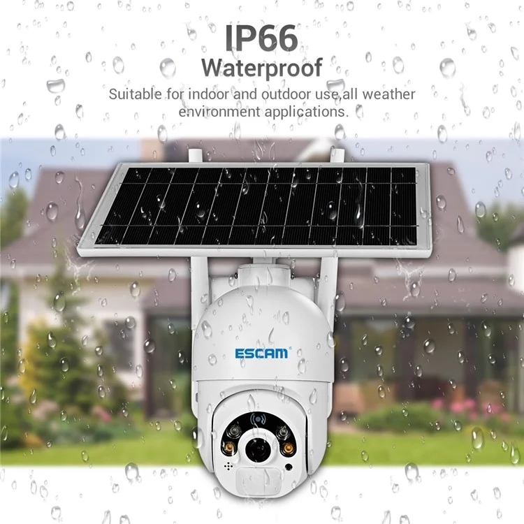 ESCAM QF250 Câmera IP WiFi Solar 1080P Câmera de Segurança Residencial Alimentada por Bateria e Painel Solar WiFi Sem Fio de 6W