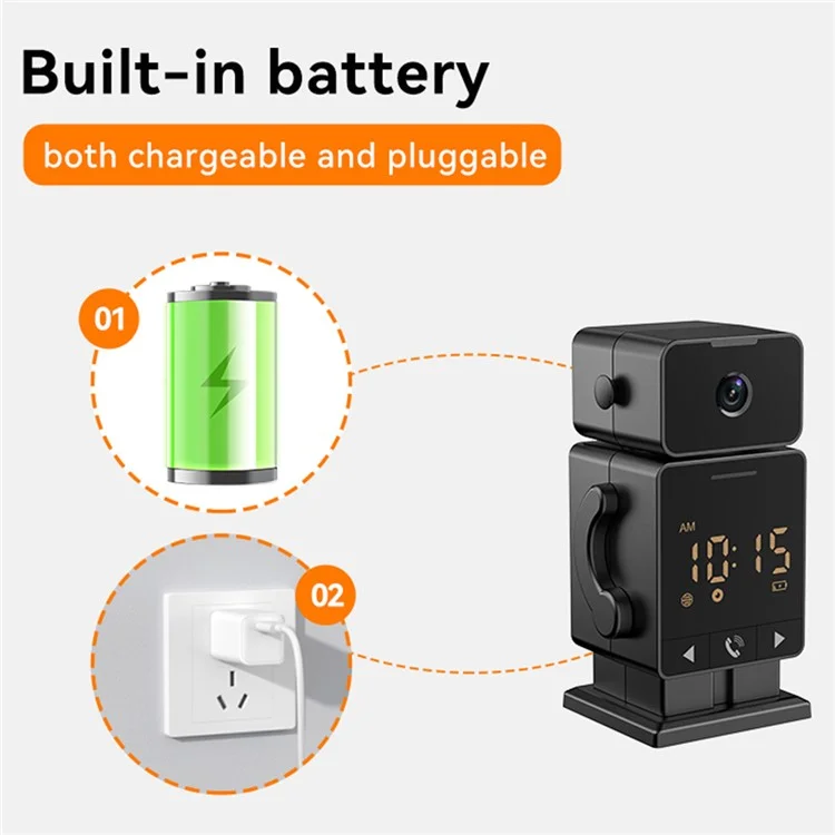 C11 Tuya WiFi Security Camera Alarm Clock Two Way Audio Night Vision HD Surveillance Camera - EU Plug