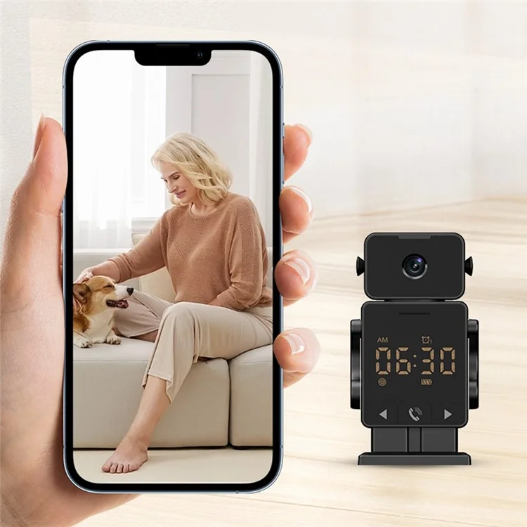 C11 Tuya WiFi Security Camera Alarm Clock Two Way Audio Night Vision HD Surveillance Camera - EU Plug