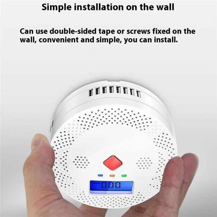 Detector de Monóxido de Carbono Inteligente WiFi CO400A Compatible con Alexa / Asistente de Google, Monitor en Tiempo Real (Sin Batería)