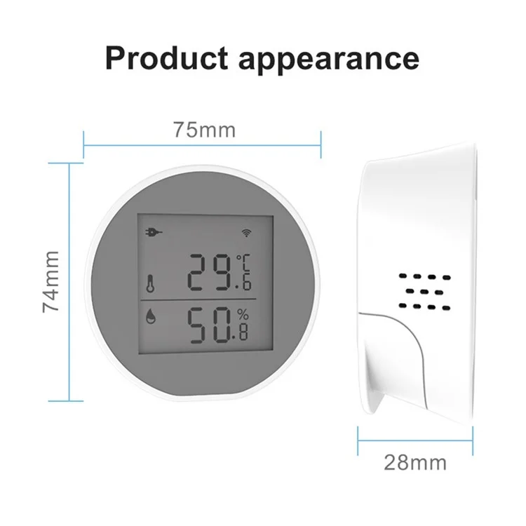Capteur de température et d'humidité WSD500C Tuya Zigbee avec alarme anormale pour maison et bureau