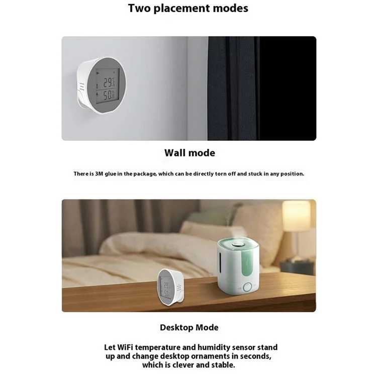 Capteur de température et d'humidité WSD500C Tuya Zigbee avec alarme anormale pour maison et bureau