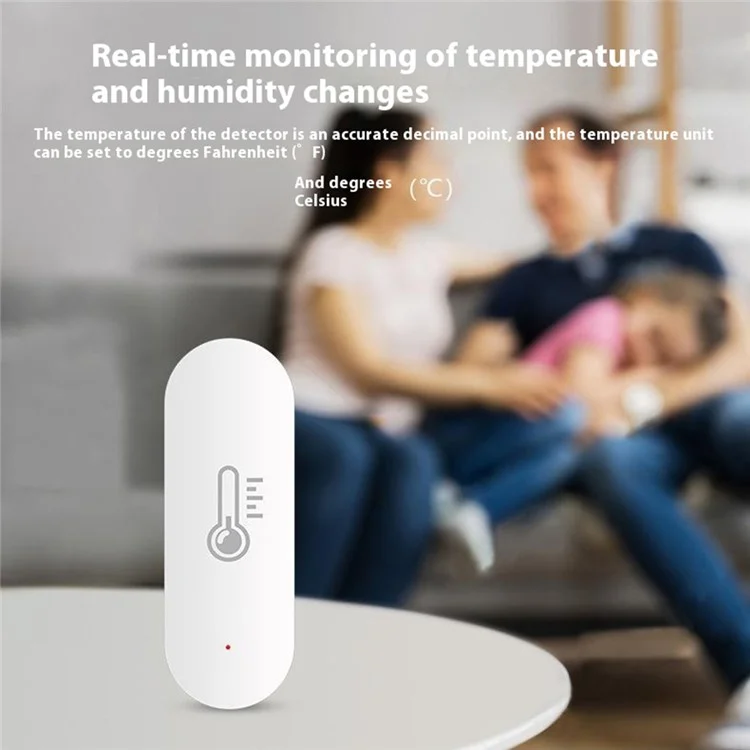 WSD500A Tuya Умный Zigbee 3.0 датчик температуры и влажности, совместимый с Alexa и Google Assistant (Без батареи)