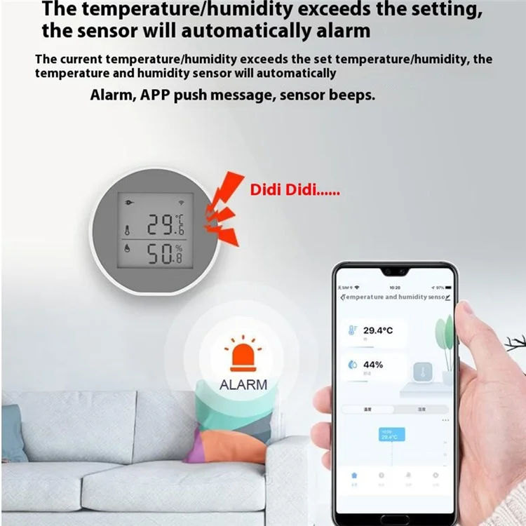 Detector de Fugas de Agua WiFi SQ400B Inteligente con Sensor de Desbordamiento y Sirena, Monitor en Tiempo Real Compatible con Alexa y Google Assistant