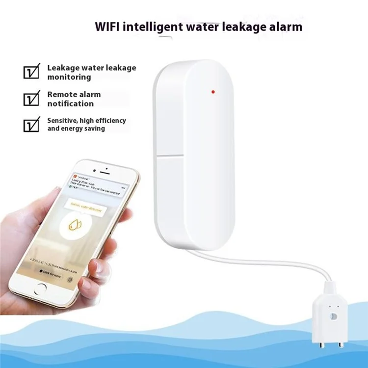 SQ400A WiFi Умный детектор утечки воды настенный датчик затопления с сигнализацией и мониторингом в реальном времени