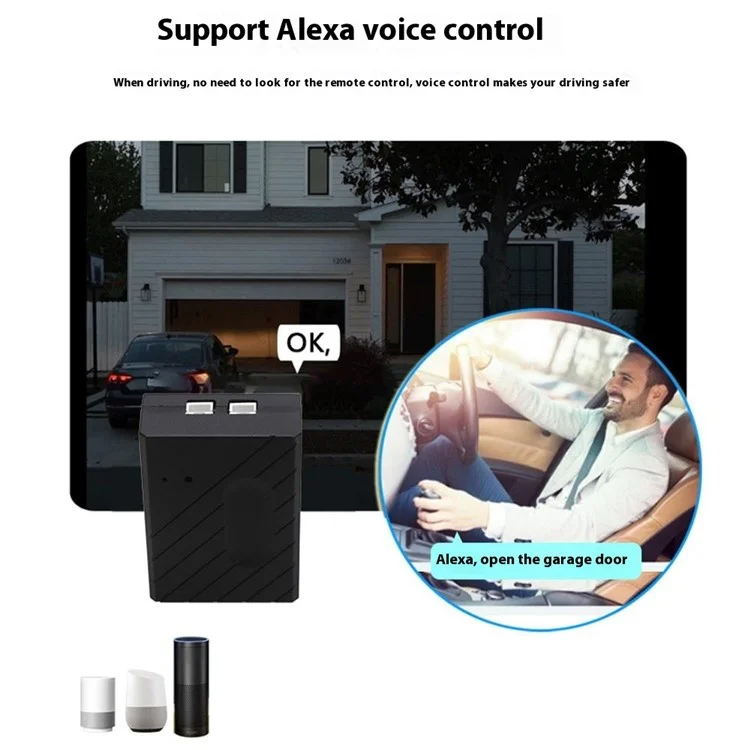 CK400A Tuya WiFi Abre Puertas de Garaje Inteligente con Control Remoto Compatible con Alexa / Control de Voz de Google