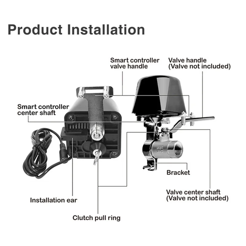 FM500ATuya Smart Zigbee Valve Actuator Water / Gas Valve Remote Wireless Control Compatible with Alexa Google Assistant