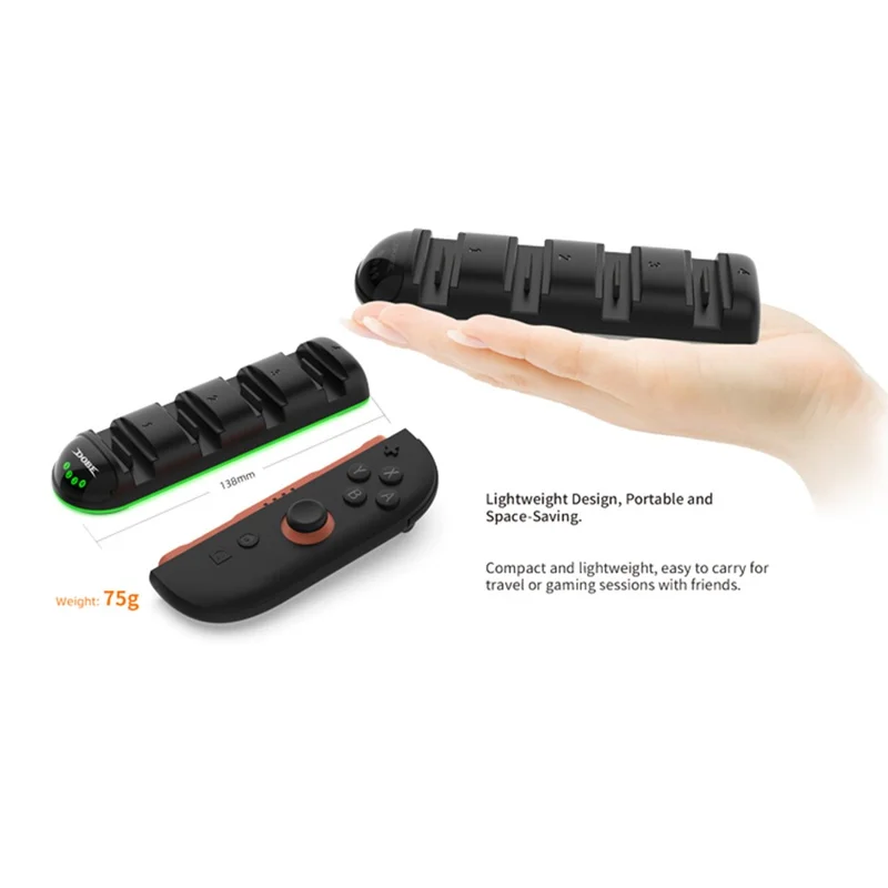 DOBE TNS-31114 Pour Nintendo Switch 2 Chargeur de Joy-Con 4 en 1 Chargeur portable avec indicateur LED