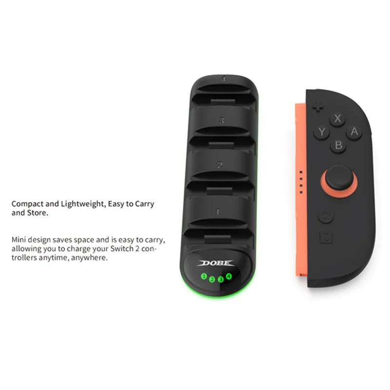 DOBE TNS-31114 Pour Nintendo Switch 2 Chargeur de Joy-Con 4 en 1 Chargeur portable avec indicateur LED