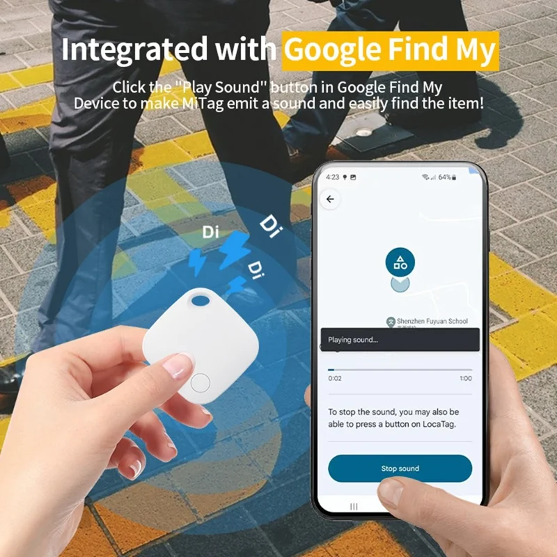 Localizador GPS Antivío Tag03 para Mascotas y Objetos de Valor - Compatible con Google Find My Device - Blanco