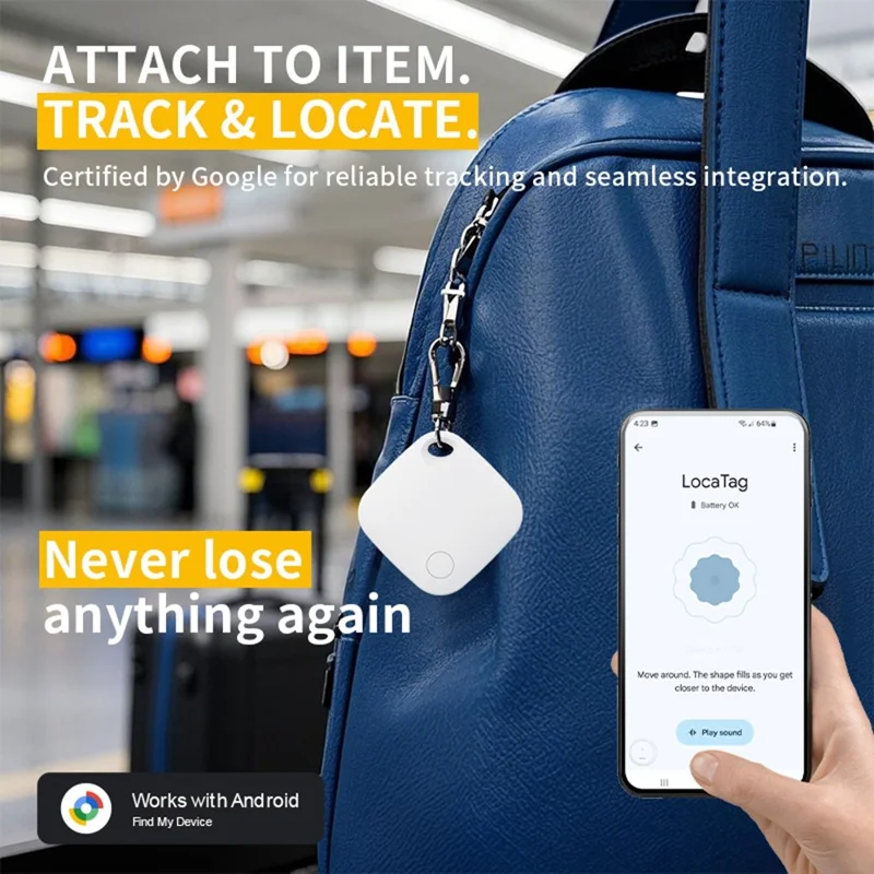 Localizador GPS Antivío Tag03 para Mascotas y Objetos de Valor - Compatible con Google Find My Device - Blanco