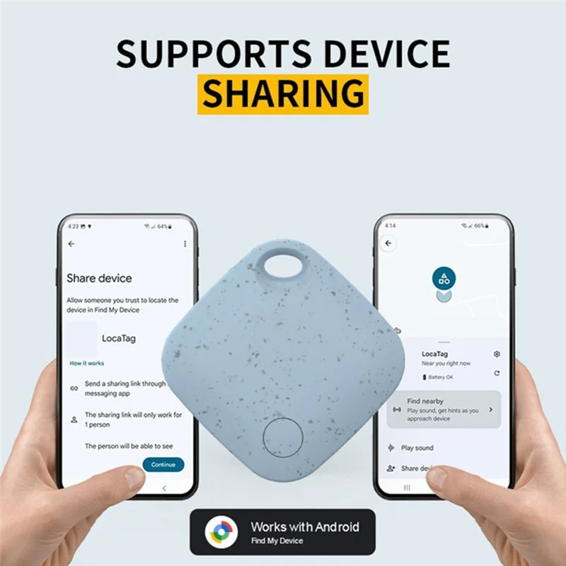 tag03 For Google Find My Device Bluetooth-Compatible Tracker Bio-Degradable Global Positioning Finder Anti Lost Locator - Black