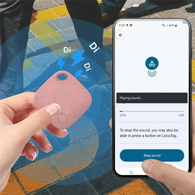Tag03 Pour Dispositif de Recherche Google Tracker Bluetooth Compatible Biodégradable de Positionnement Global Détecteur Anti-Perte - Rose