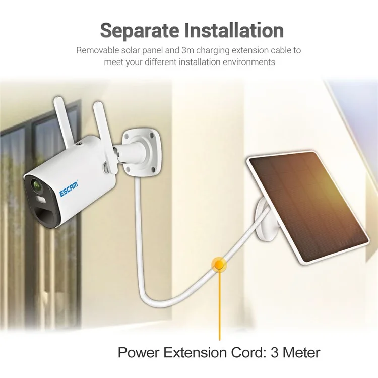 ESCAM QF490 1080P 4G Solar PIR Alarm Dome Night Vision CCTV IP Camera Pan/Tilt Monitor - EU Edition