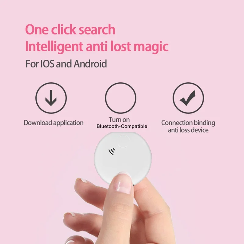 LT01 Localizador de Llaves Inteligente Bluetooth para Android, Buscador Bidireccional Compatible con Aplicación Tuya Smart - Blanco