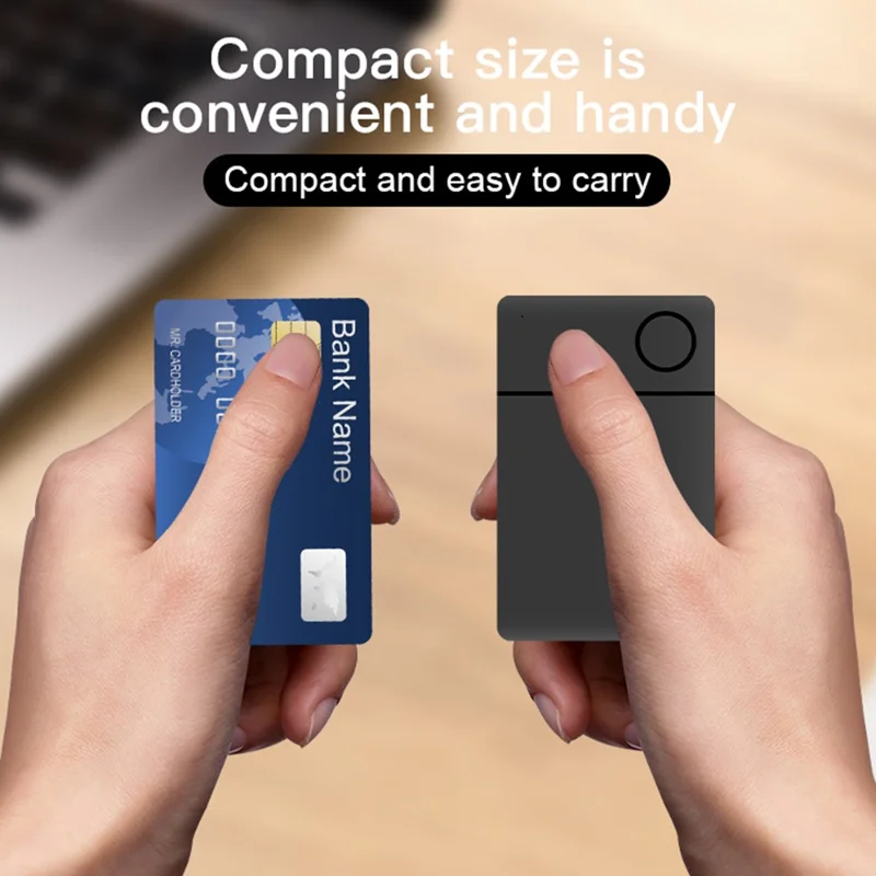 icard01 Global Positioning Tracker Ultra Thin Anti Lost Locator Compatible with Apple Find My - Black