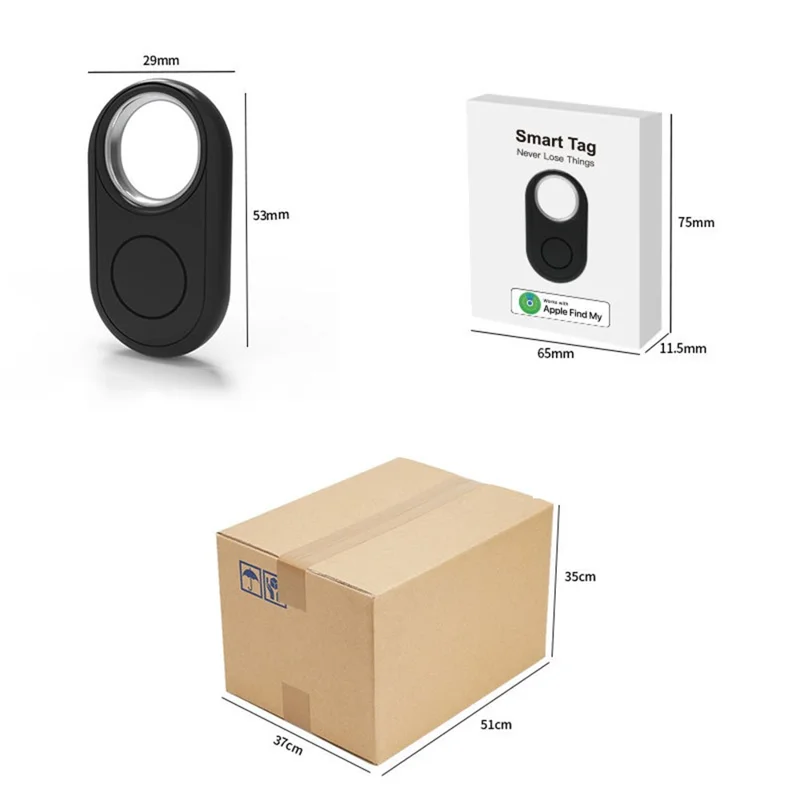 Itag12 für Apple Find My Bluetooth-kompatiblen Lokalisator Haustier Kind Ortungsgerät - Schwarz