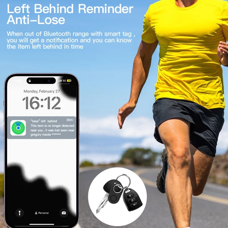 Itag12 für Apple Find My Bluetooth-kompatiblen Lokalisator Haustier Kind Ortungsgerät - Schwarz