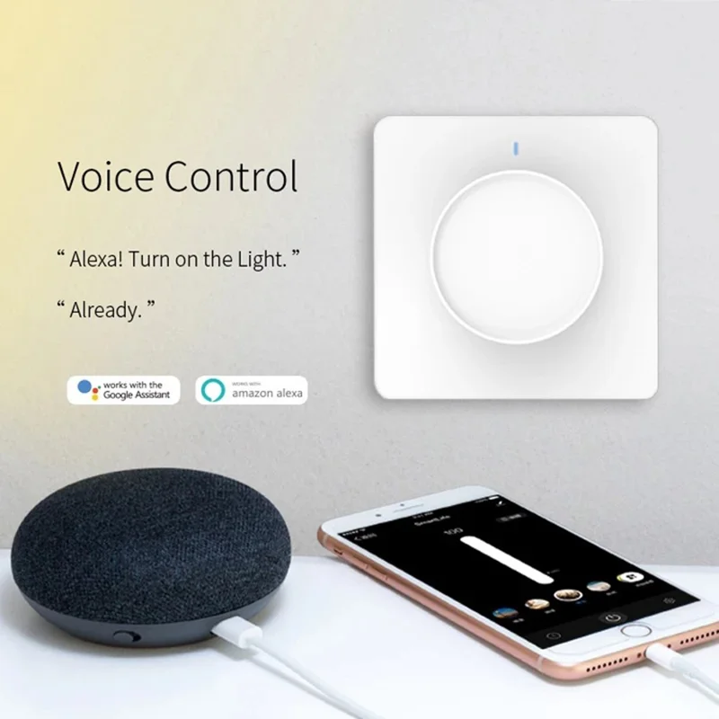 RD01 Zigbee LED Dimmer Control Panel Rotary Knob Light Brightness Adjustor Triac Dimming Switch