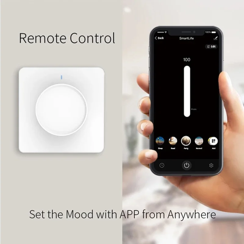 RD01 Zigbee LED Dimmer Control Panel Rotary Knob Light Brightness Adjustor Triac Dimming Switch