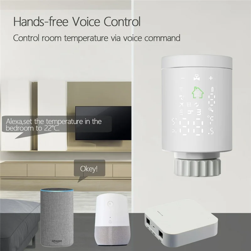 RV01 Zigbee Radiator Valve Smart Home Thermostat Controller Support Smartphone Tuya Remote Control